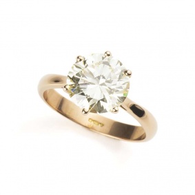 18k Rose Gold Diamond Ring 3.70ct R/VVS2